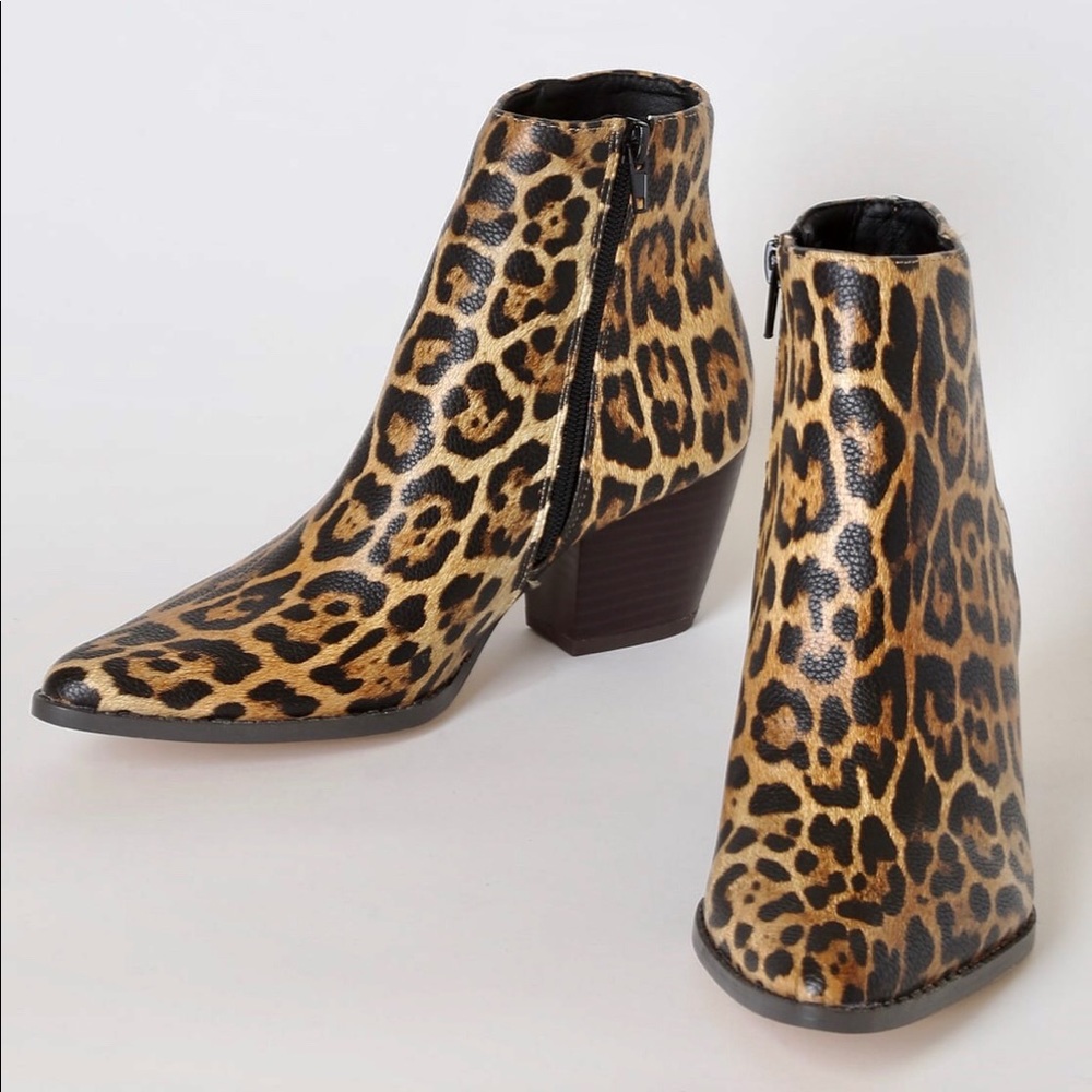 COPY - Matisse Leopard Print Pointed Toe Ankle Booties